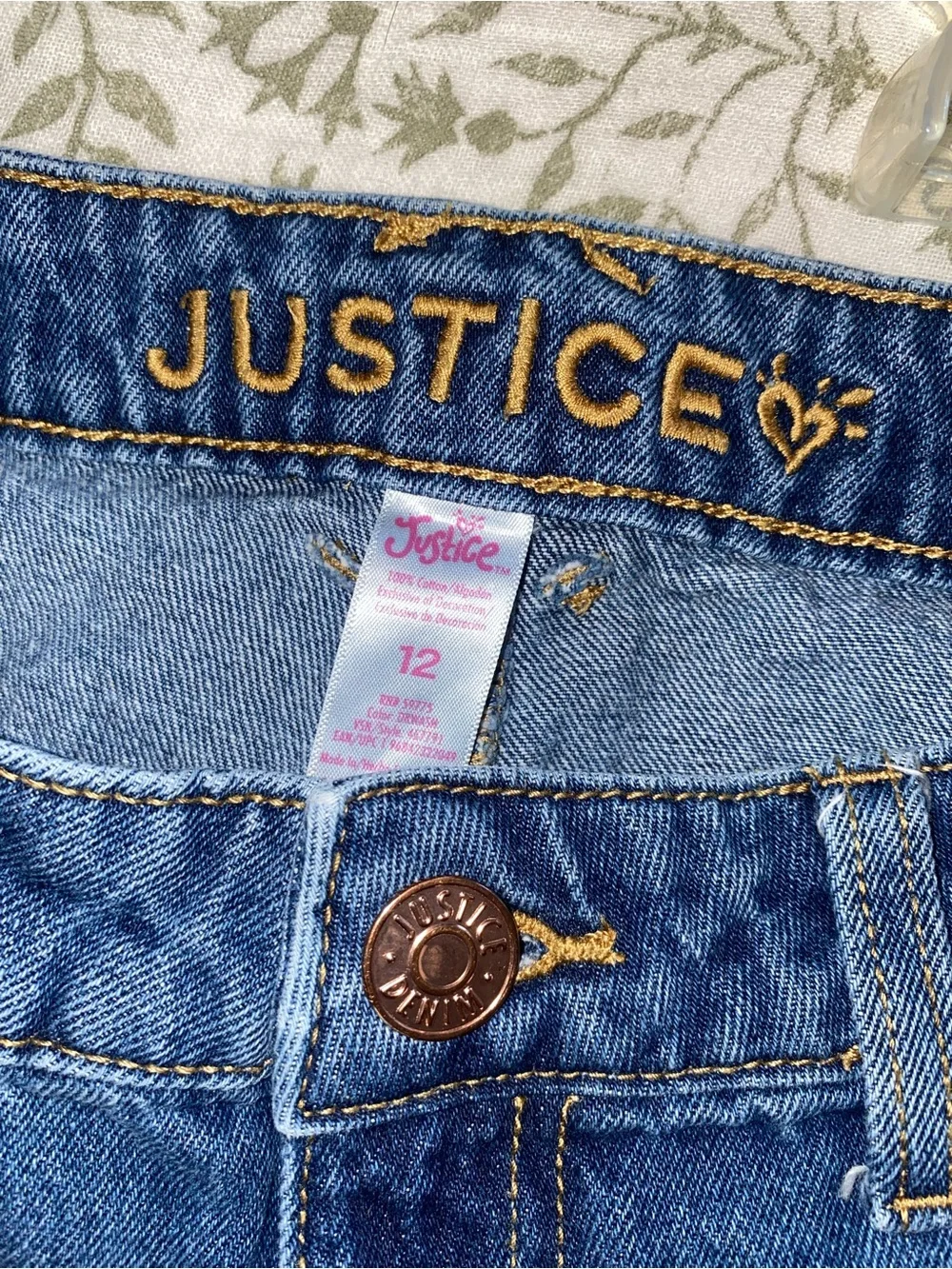 Justice Girls Blue Relaxed Barrel Jeans